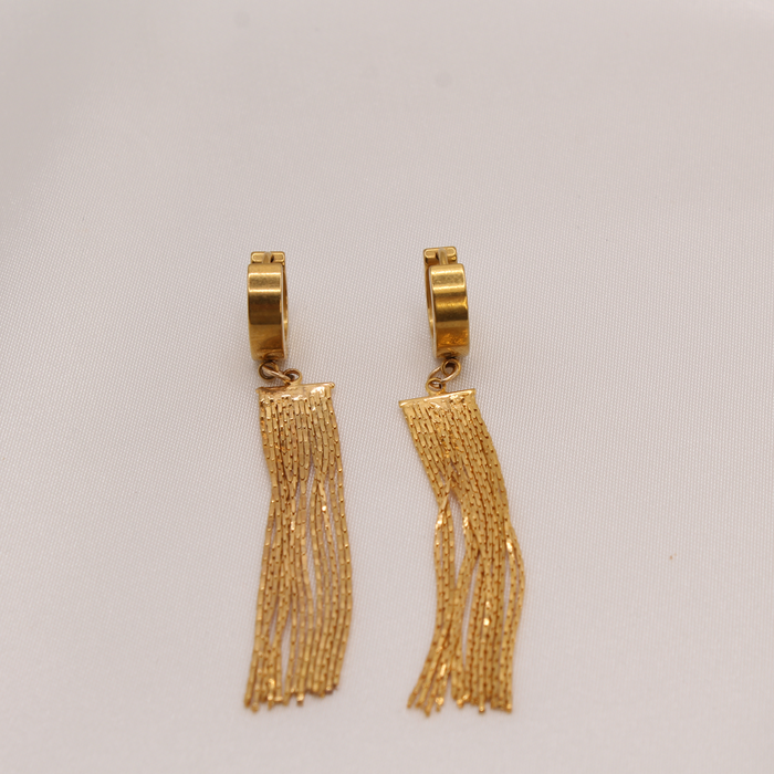 Tassel huggie hoop earrings